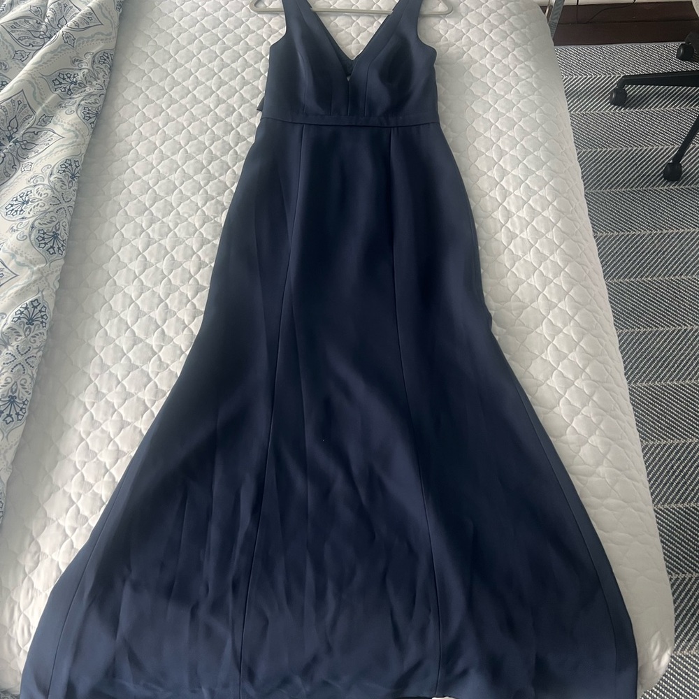 BCBGMaxAzria Navy Sleeveless V-Neck Maxi Dress